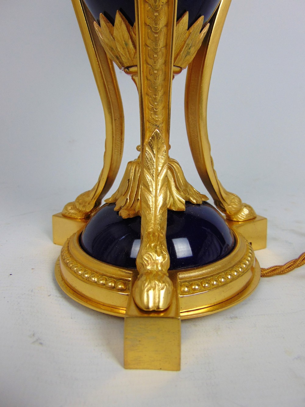 A most elegant gilt mounted table lamp View V