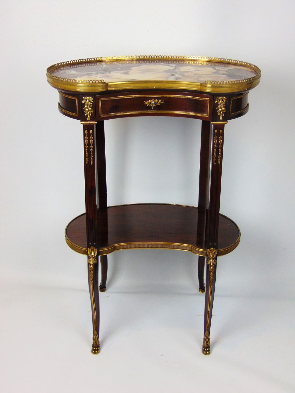 A quality mahogany side table stamped Edwards & Roberts 