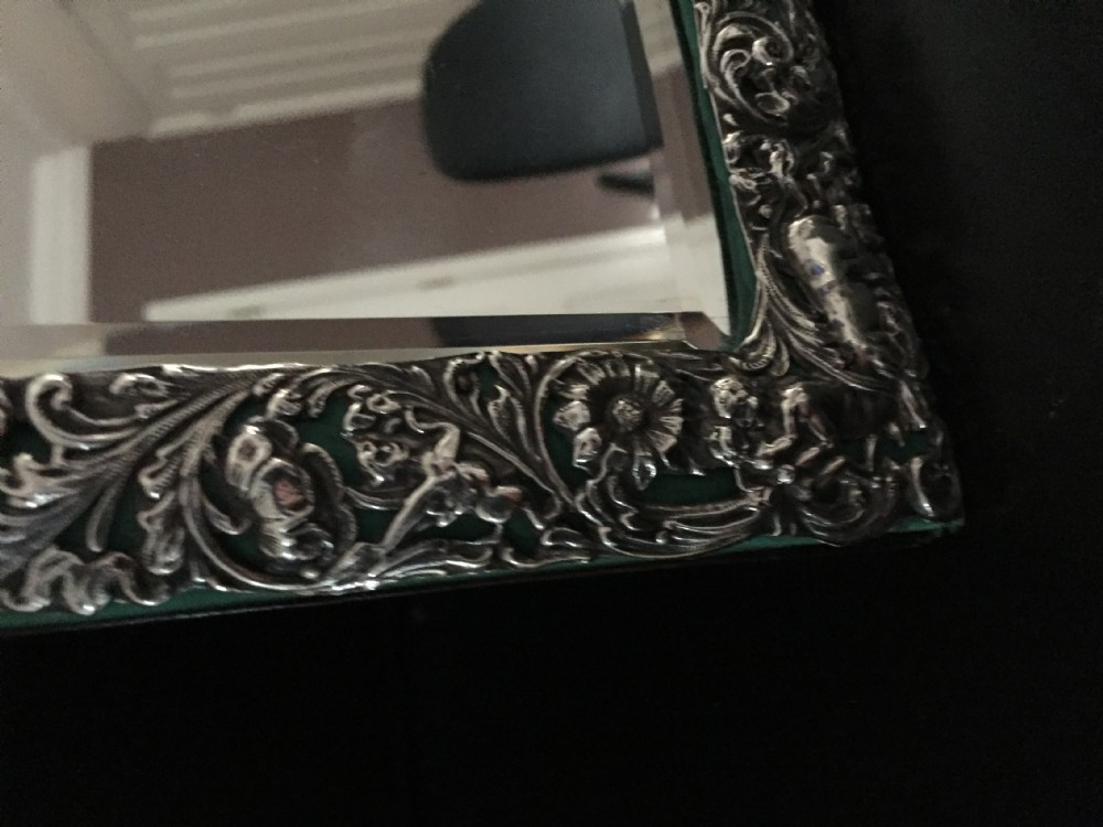 Antique Silver Dressing Table Mirror Hallmarked View III