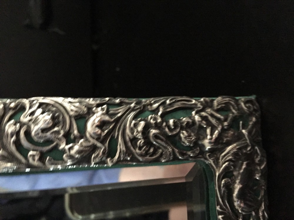Antique Silver Dressing Table Mirror Hallmarked View IV