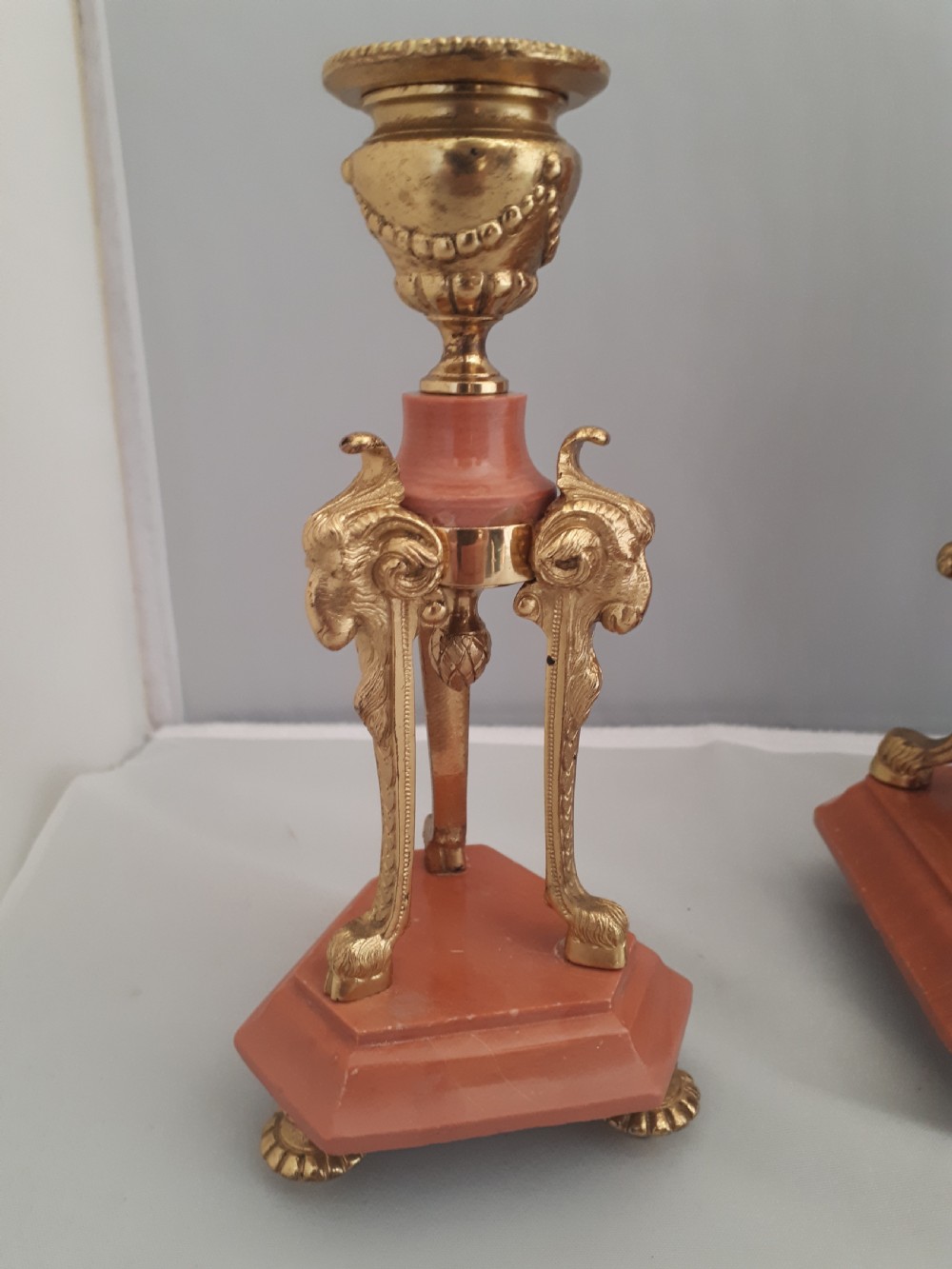A fine marble and Gilt bronze clock set  View VI