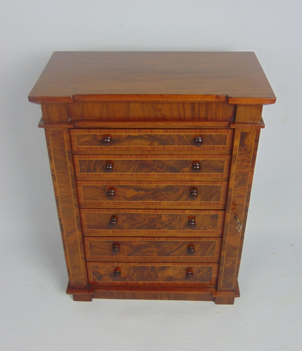 Antique miniature Wellington Chest collectors