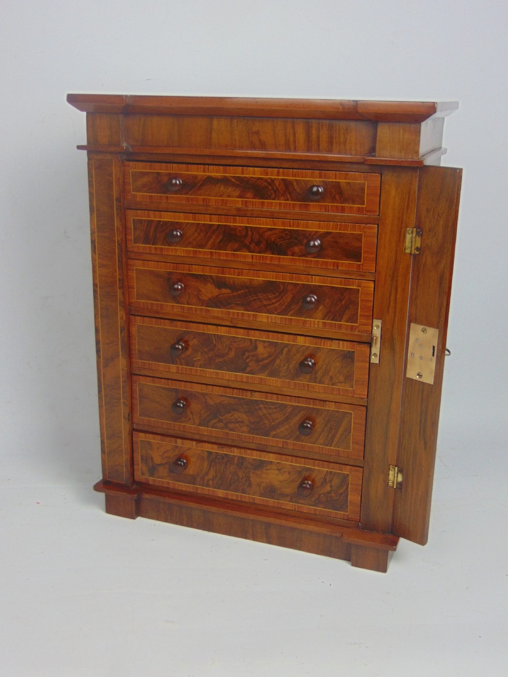 Antique miniature Wellington Chest collectors View III