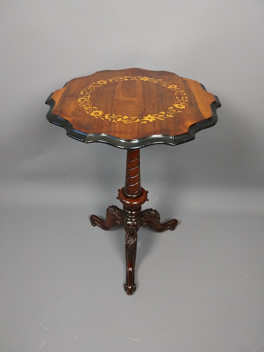 Antique inlaid occasional table View II