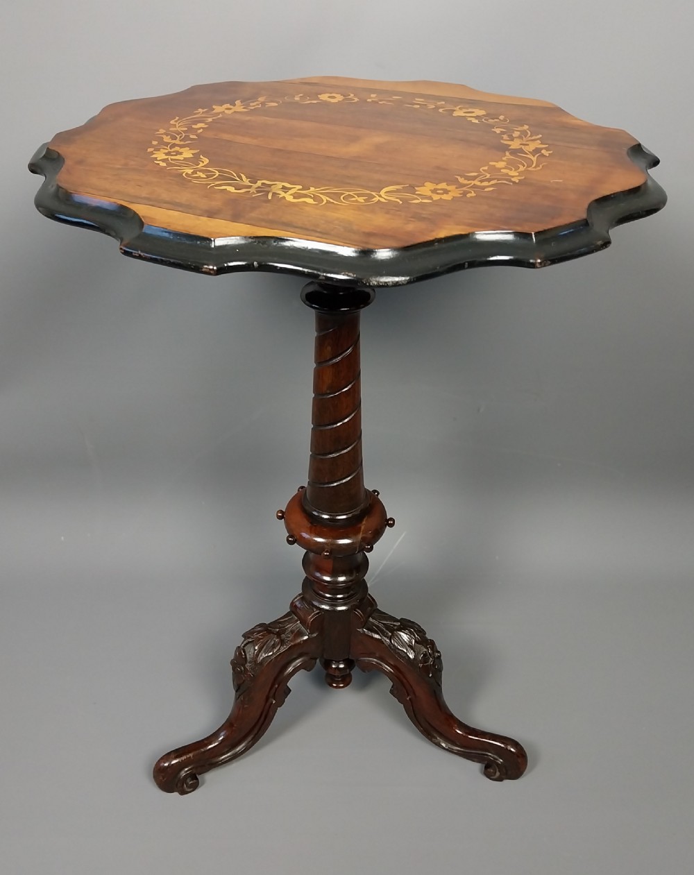 Antique inlaid occasional table View III