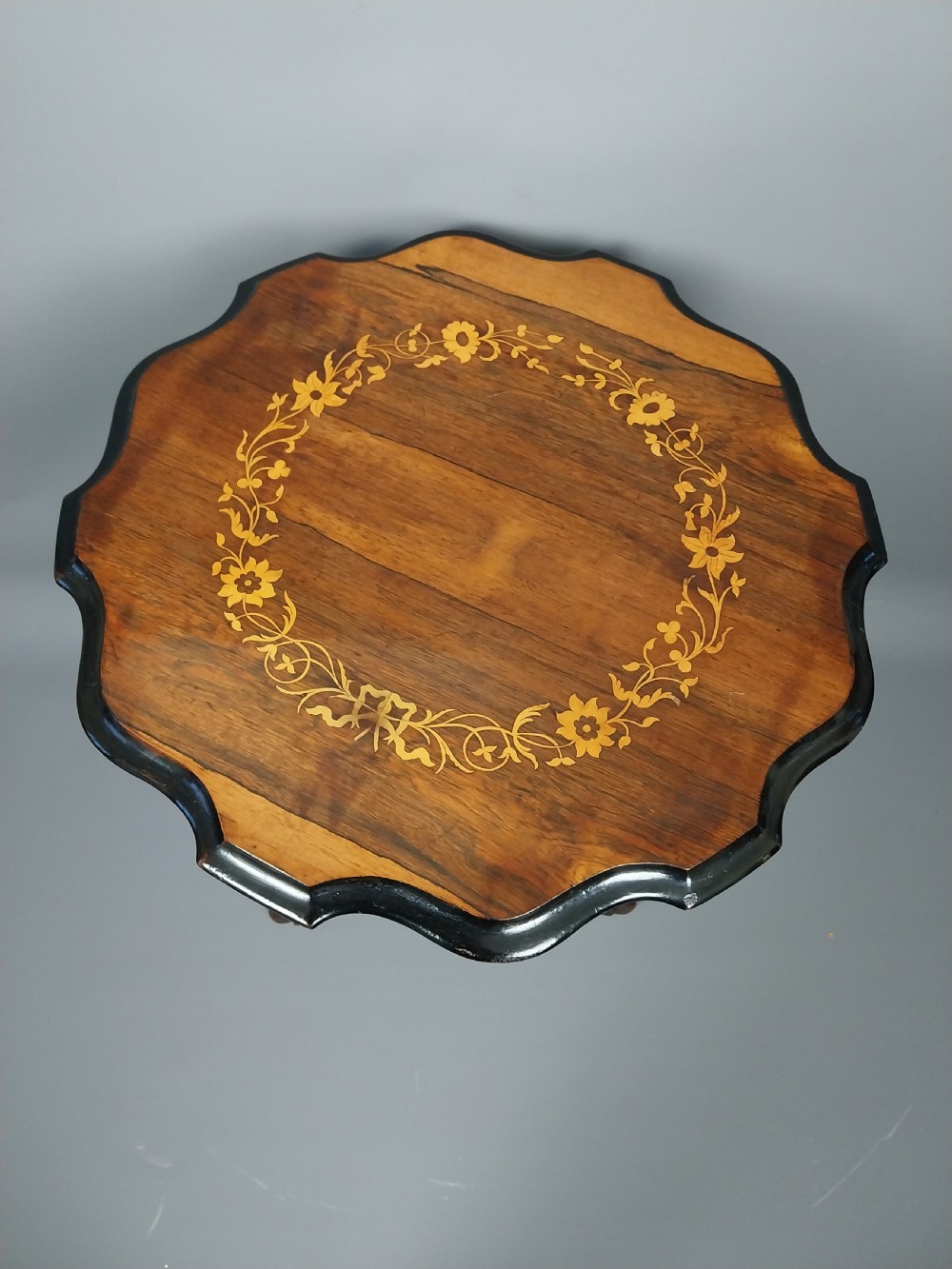 Antique inlaid occasional table View V