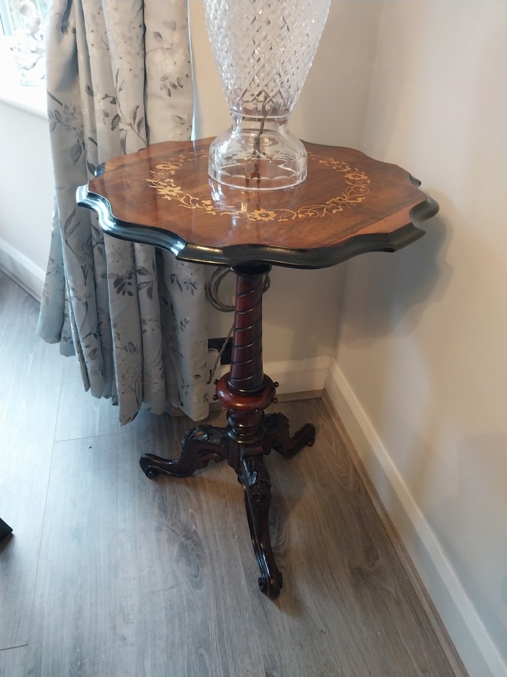 Antique inlaid occasional table View VI