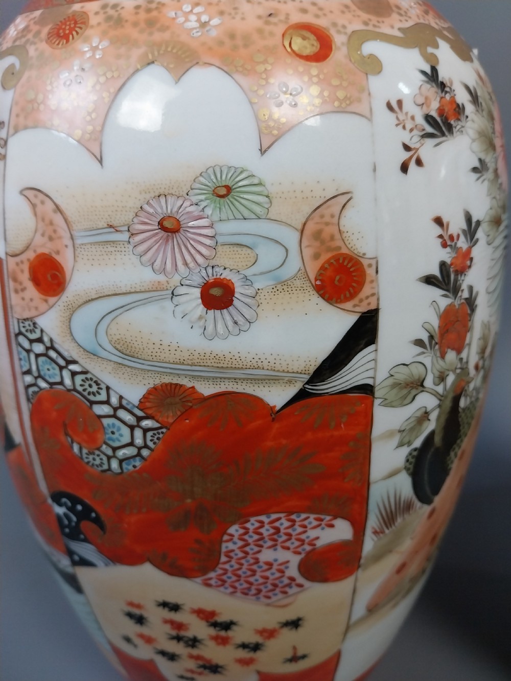 Pair of  Japanese Kutani vases View III