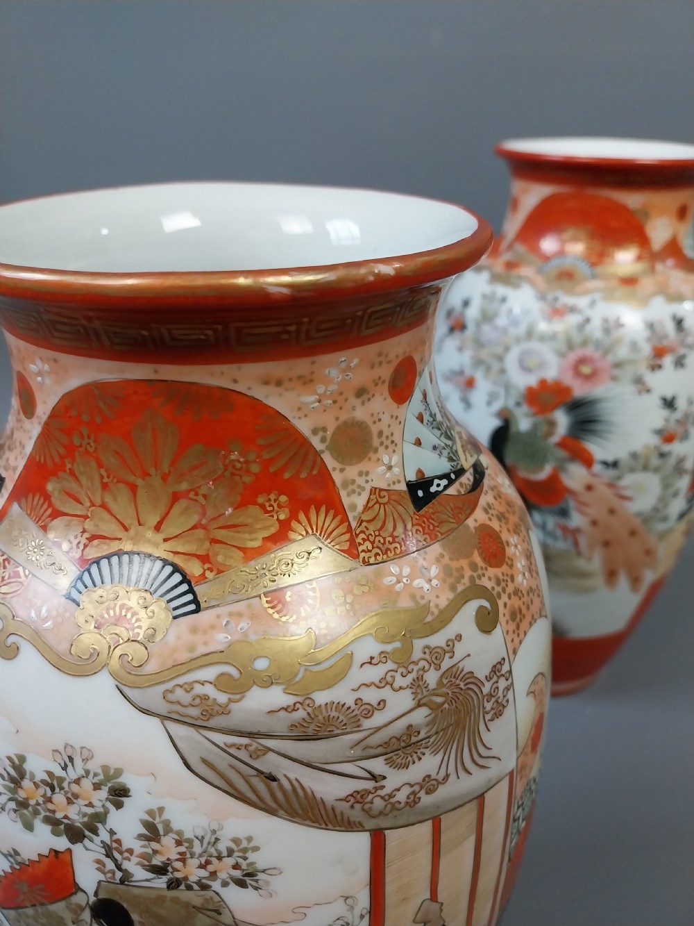 Pair of  Japanese Kutani vases View IX