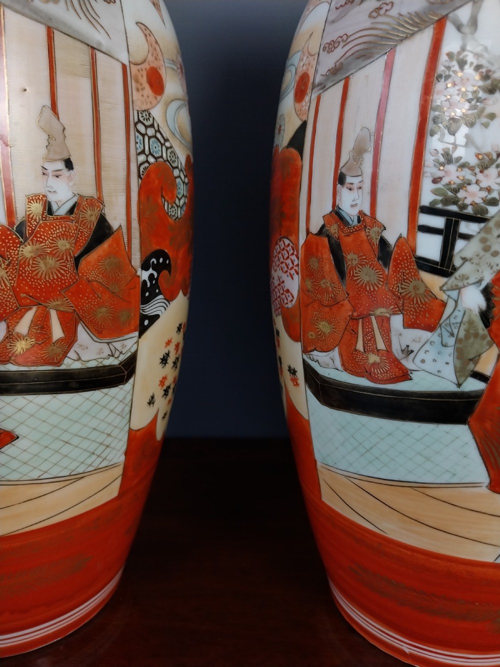 Pair of  Japanese Kutani vases View XV