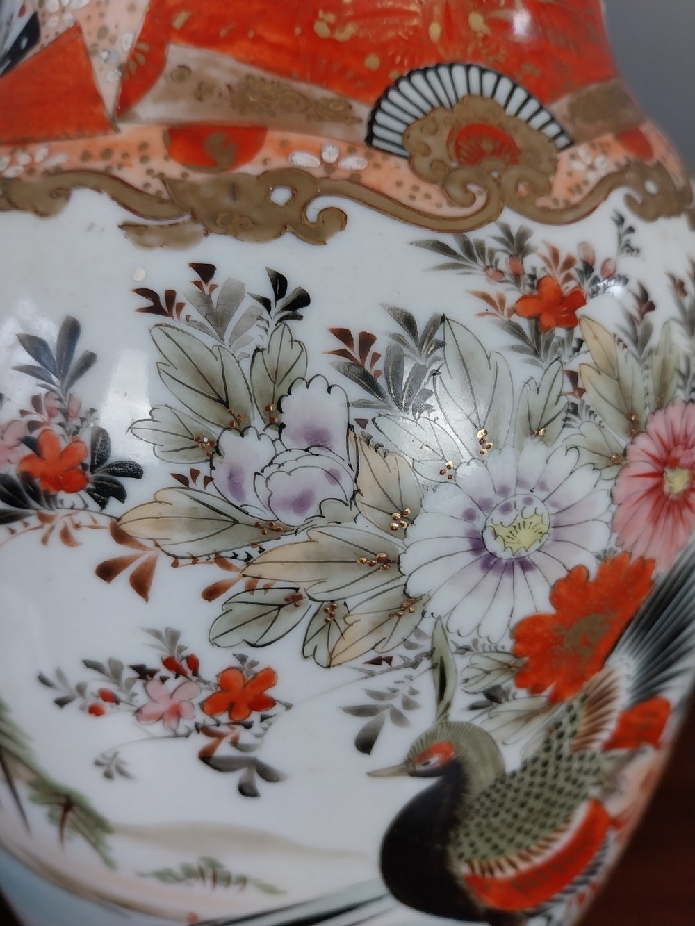 Pair of  Japanese Kutani vases View XVI