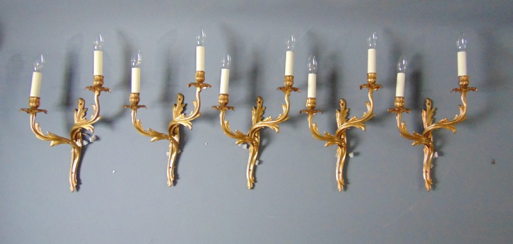 A set of Gilt Bronze Wall Lights View II