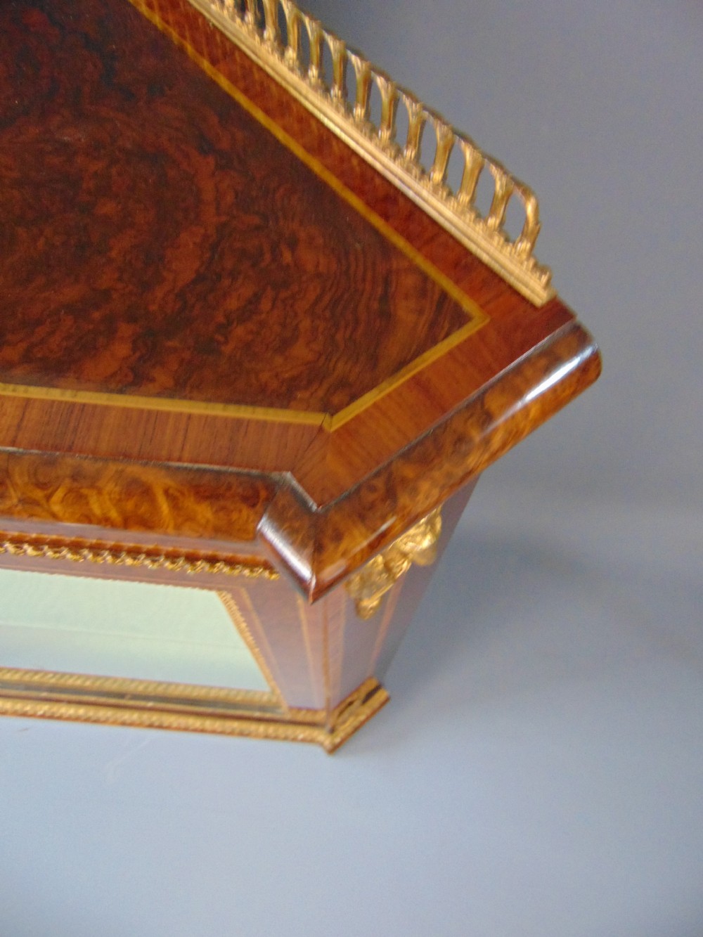 Antique Walnut Corner Display Cabinet  View IV