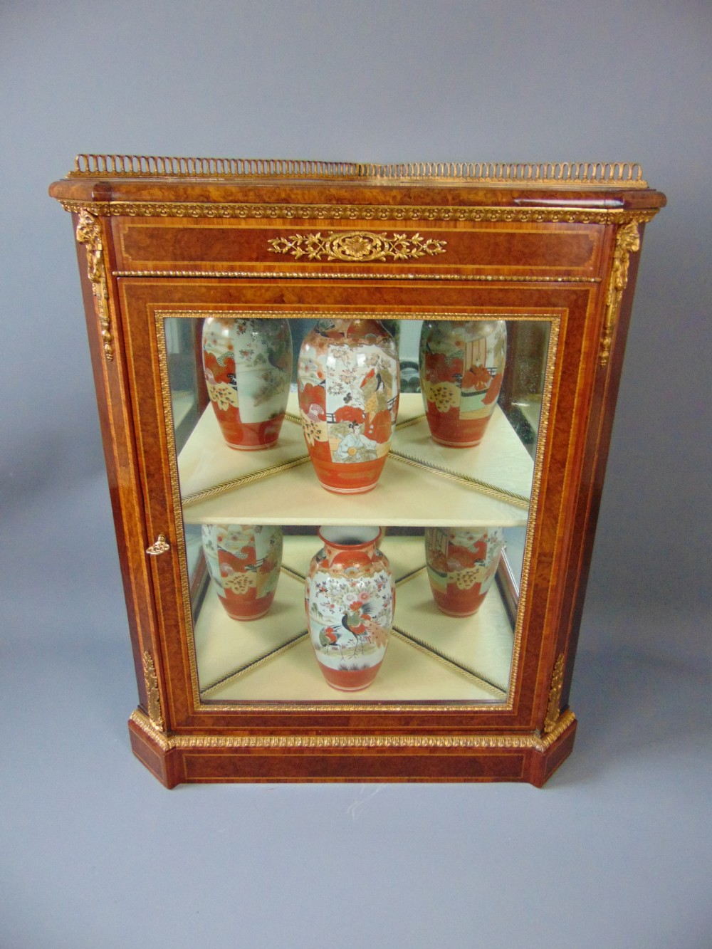 Antique Walnut Corner Display Cabinet  View VIII
