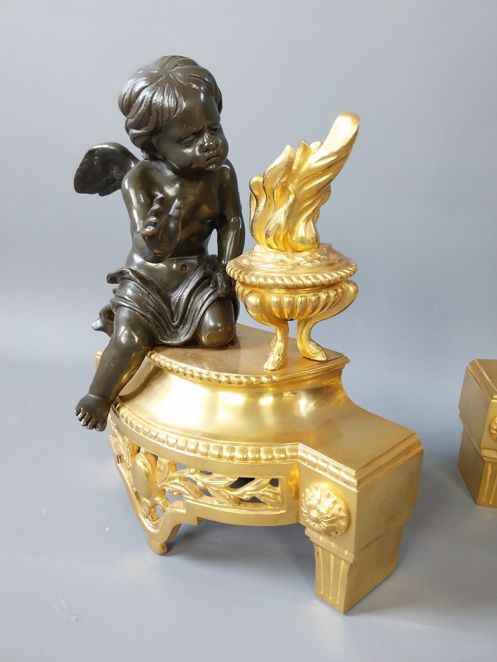 Pair of Gilt Bronze Chenet  View VI