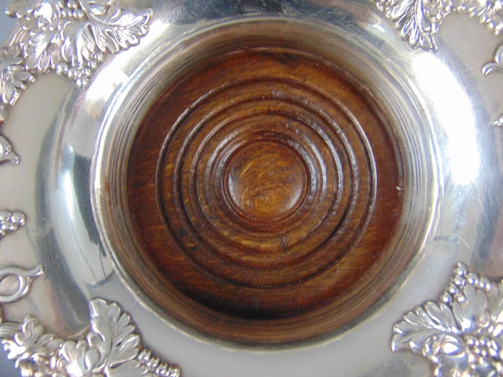 A large Pair of Antique Silver Plate bottle Coasters View III