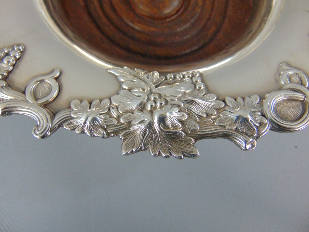 A large Pair of Antique Silver Plate bottle Coasters View V