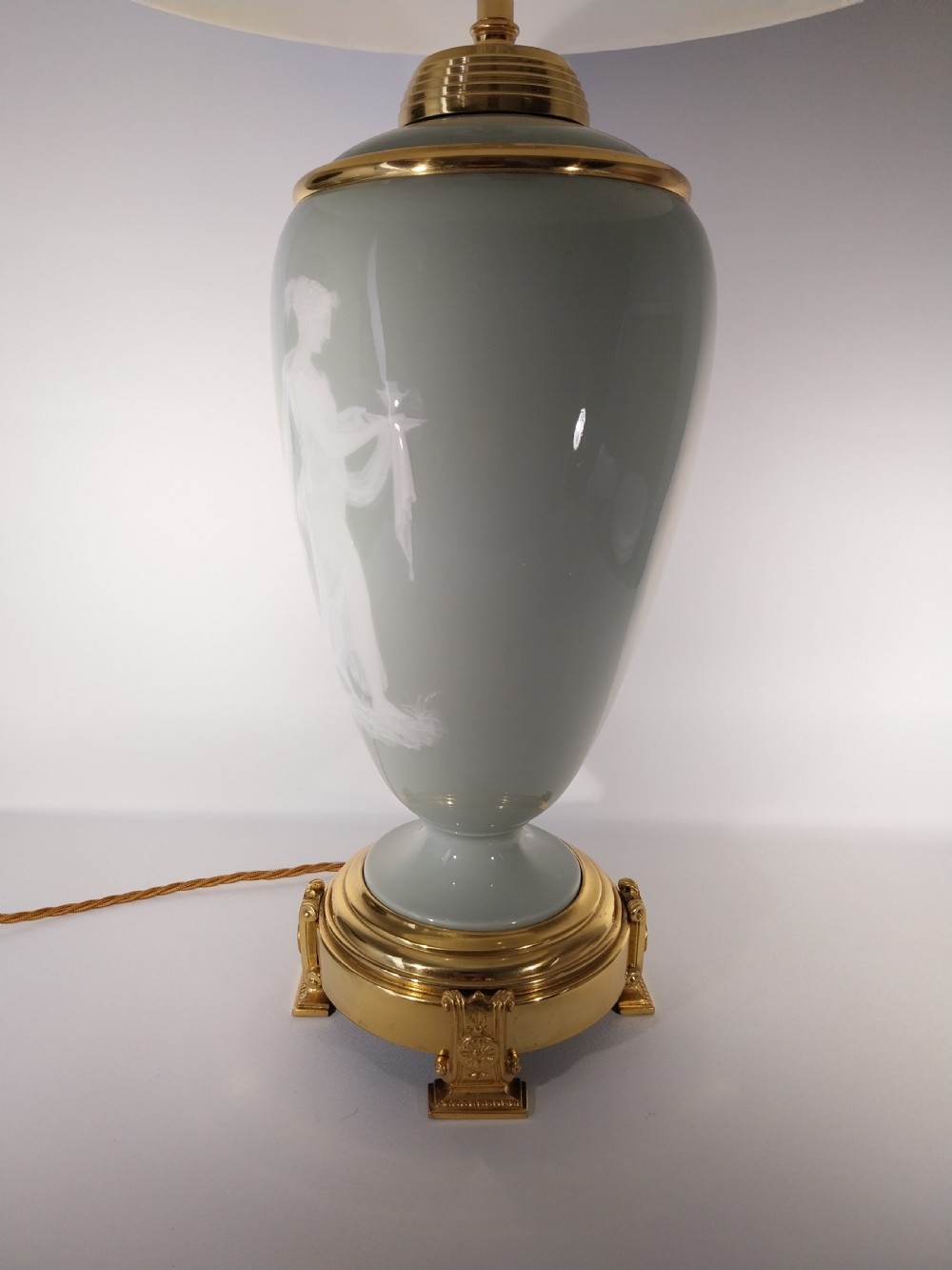 A fine quality Pate sur pate lamp  View V