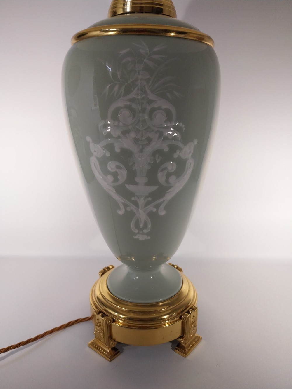 A fine quality Pate sur pate lamp  View IX