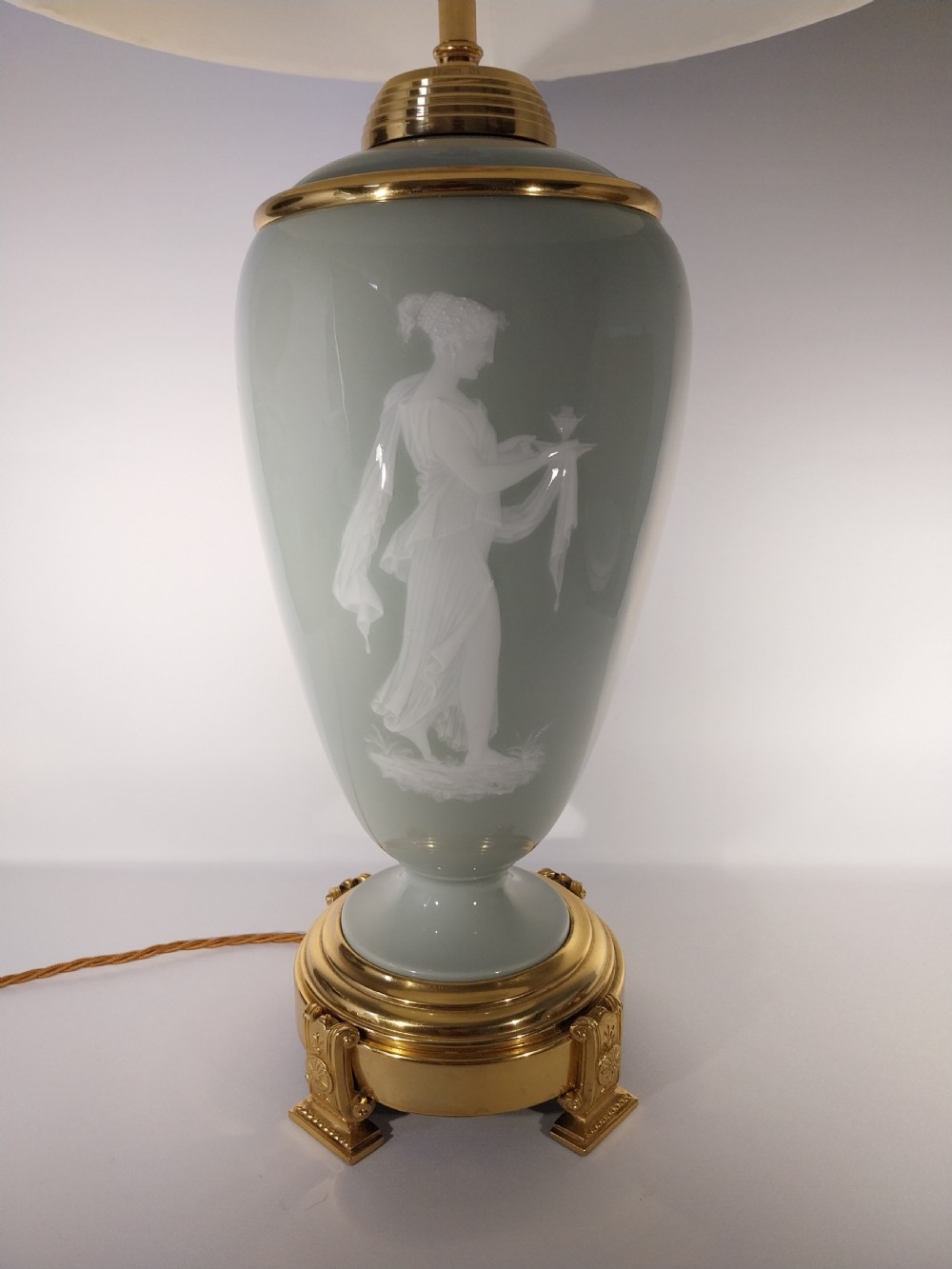 A fine quality Pate sur pate lamp  View X