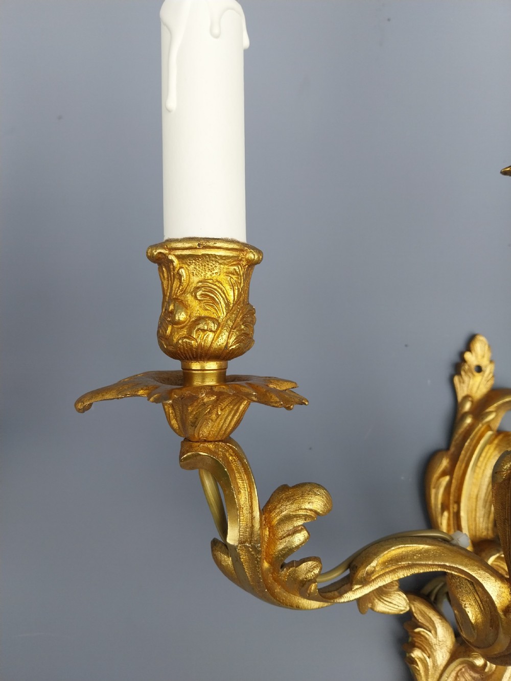 A pair of Gilt Bronze wall lights  View V