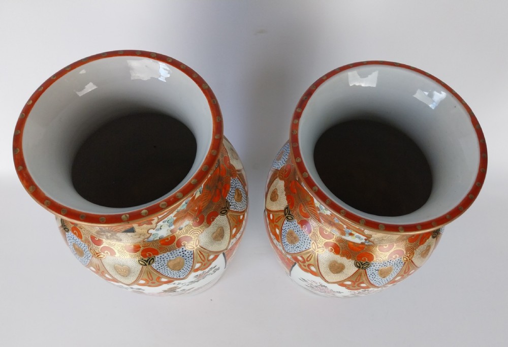 Pair of Japanese Porcelain Kutani vases  View V