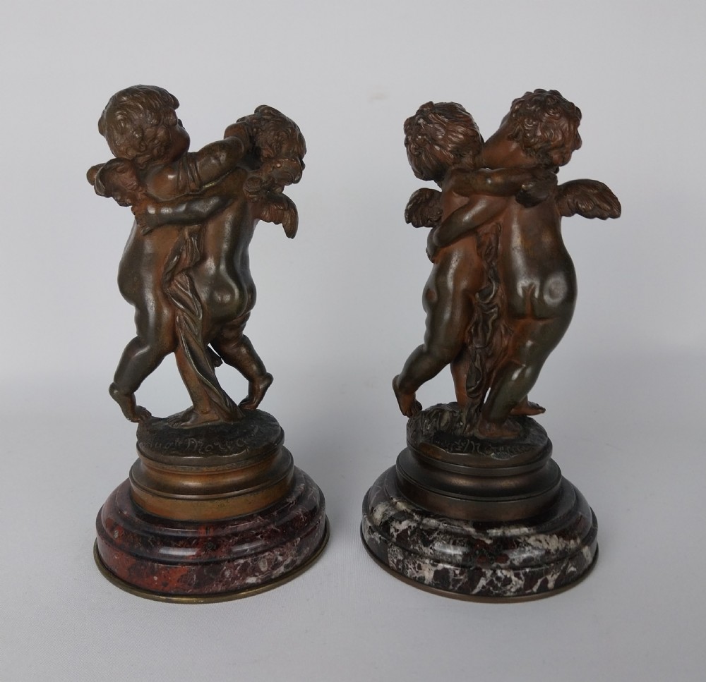 Pair of Cherub Bronze sculptures View X