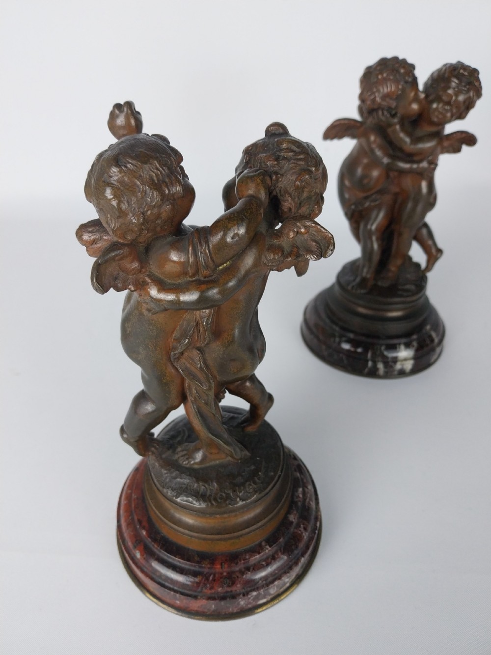 Pair of Cherub Bronze sculptures View XIV