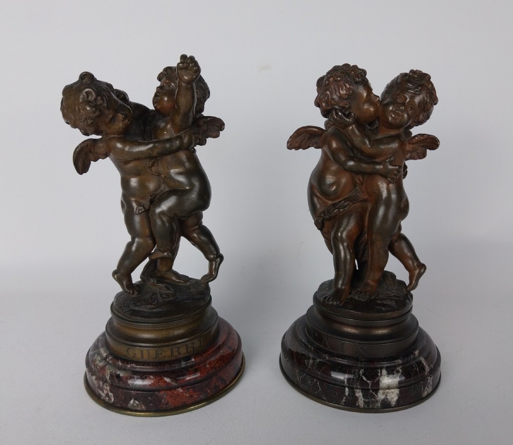 Pair of Cherub Bronze sculptures View XV