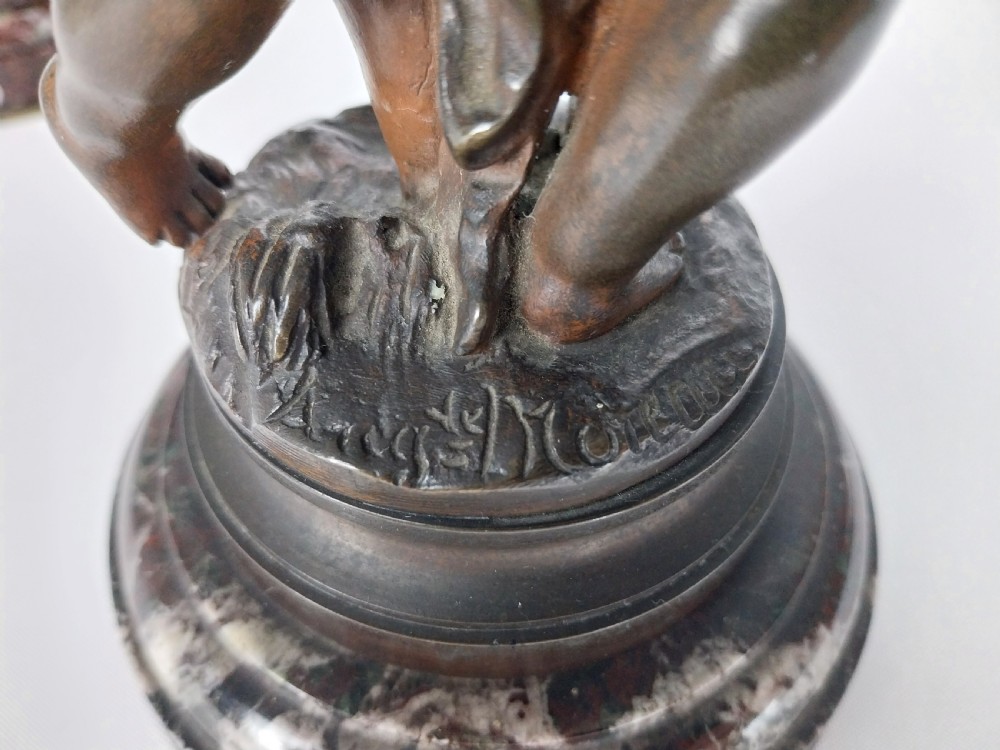 Pair of Cherub Bronze sculptures View XVII