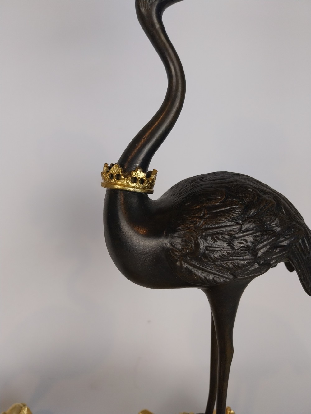 A Pair of Gilt and Bronze Stork Candlesticks  View XII