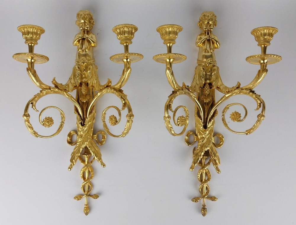 Pair of Gilt Bronze French wall lights 