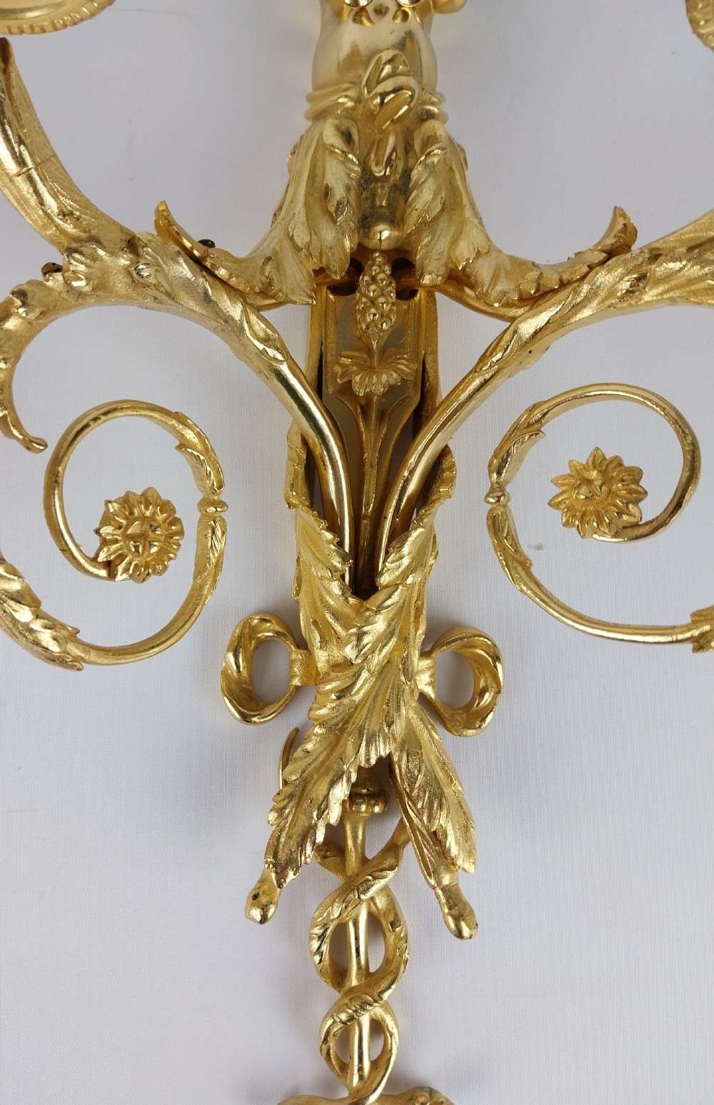 Pair of Gilt Bronze French wall lights  View III