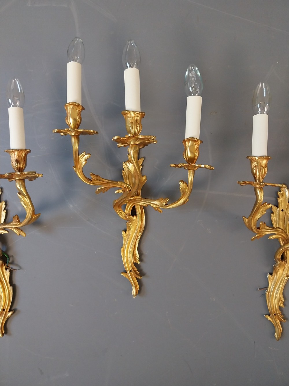 Set of three Gilt Wall Lights View XV