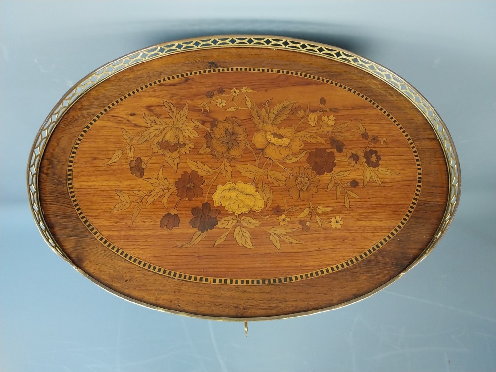 French Marquetry Side Table View V