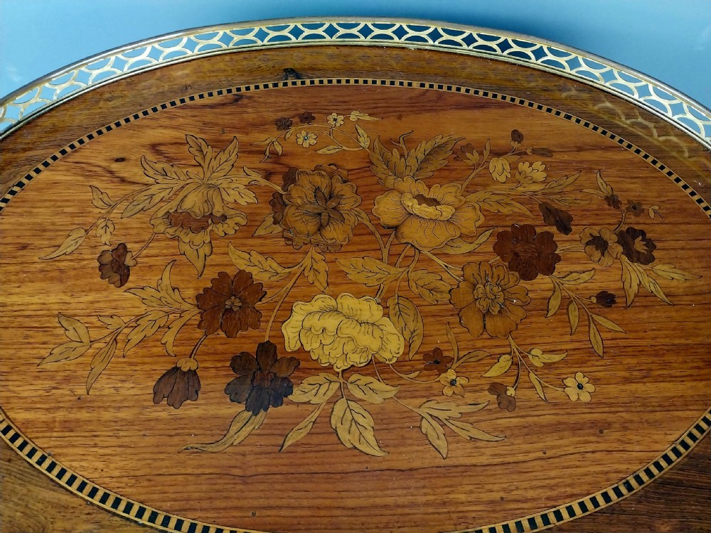 French Marquetry Side Table View VI