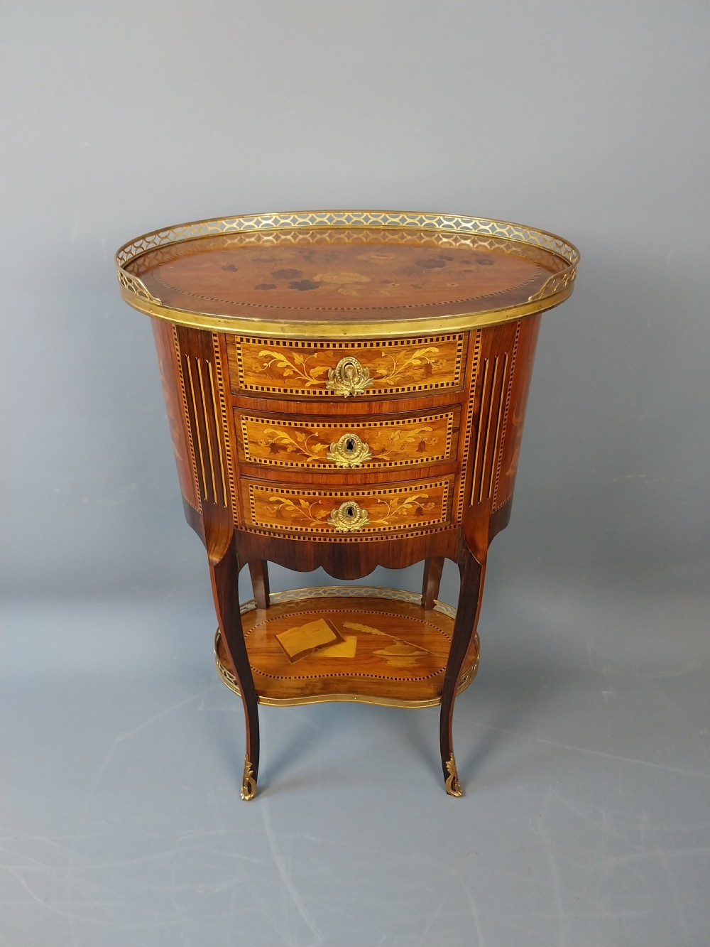 French Marquetry Side Table View XVI