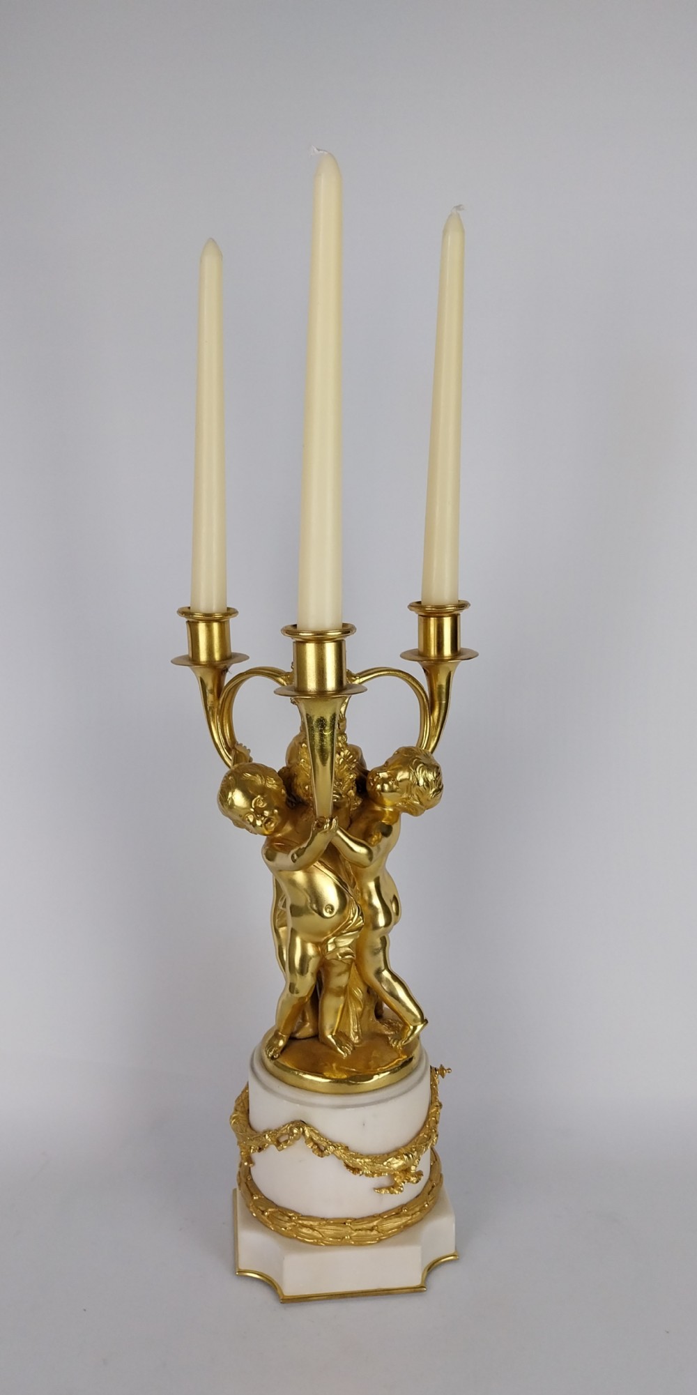 Gilt Bronze Cherub Candlestick Table Centre