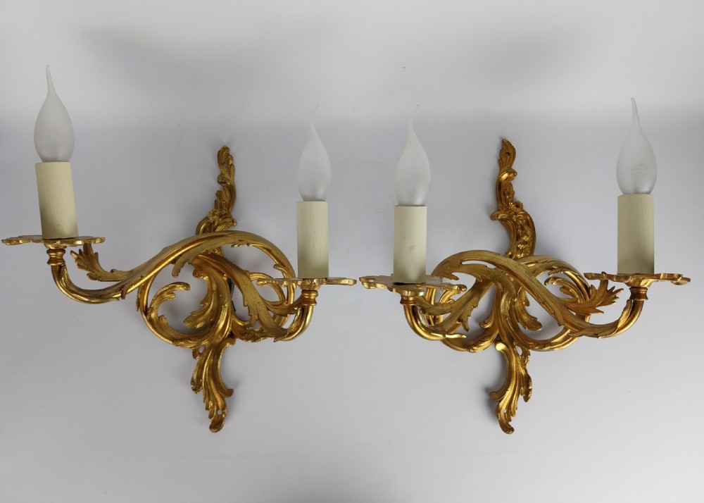 Pair of Gilt Bronze Wall lights 