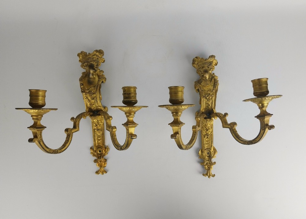 Pair of Gilt Bronze Wall Sconces