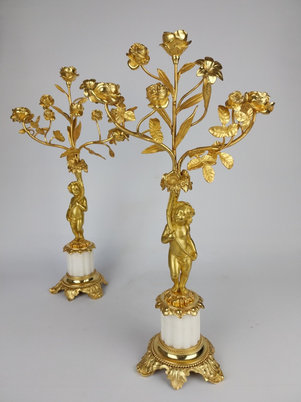 Pair of Gilt Bronze Cherub Candlesticks View VII