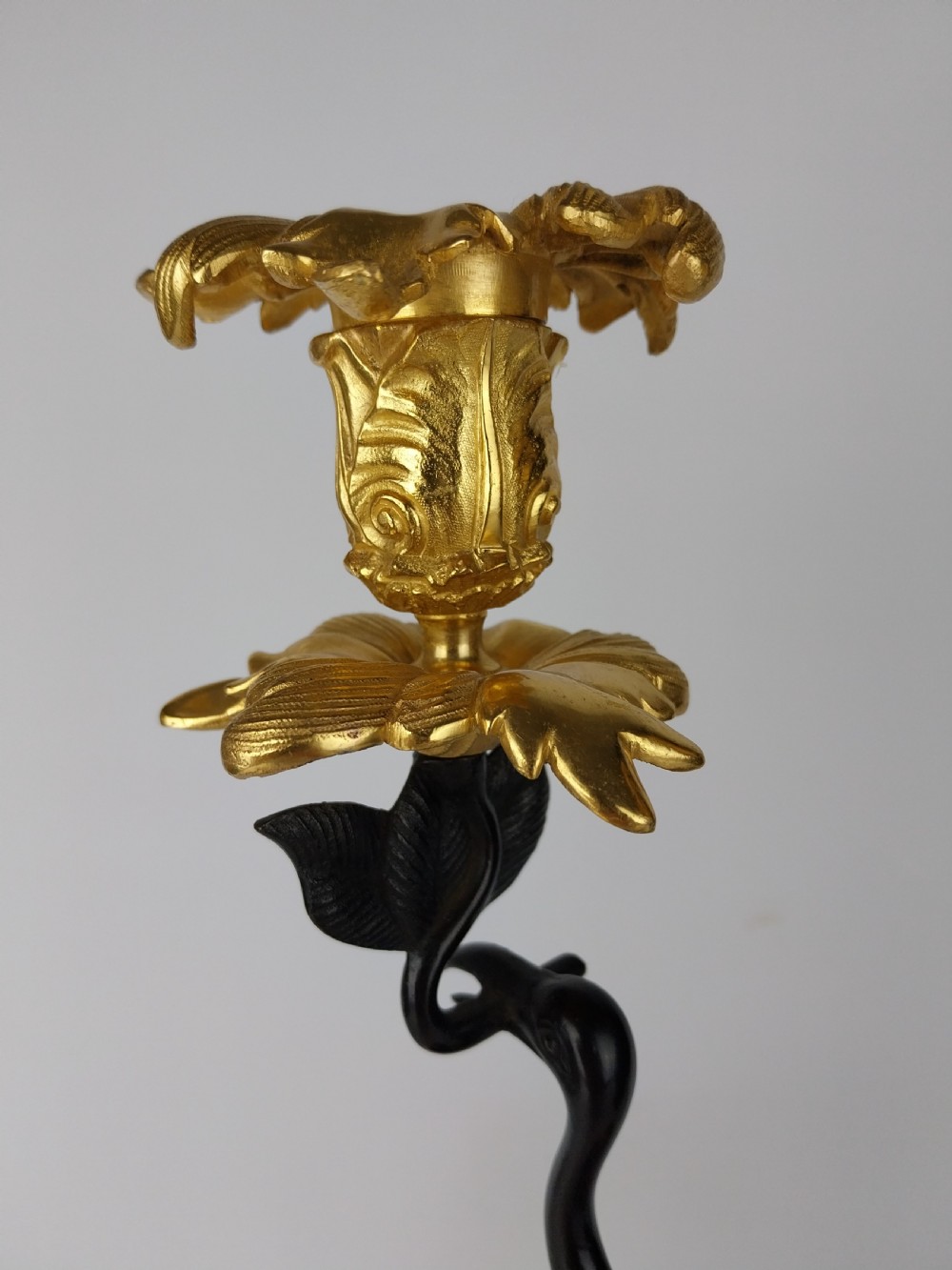 Pair of Gilt Bronze Stork Candlesticks  View VII