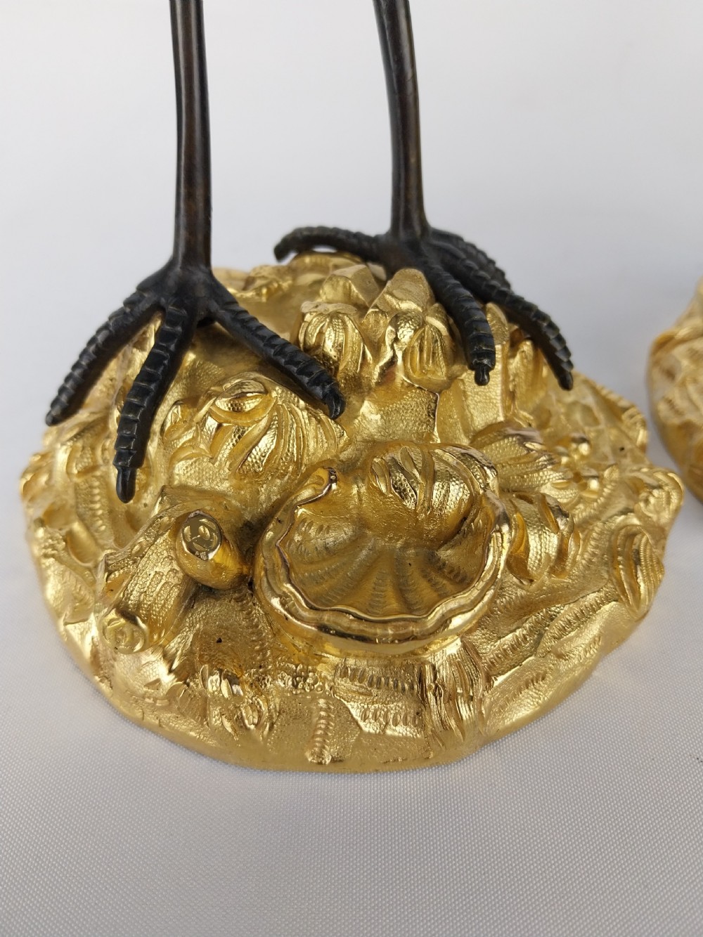 Pair of Gilt Bronze Stork Candlesticks  View VIII