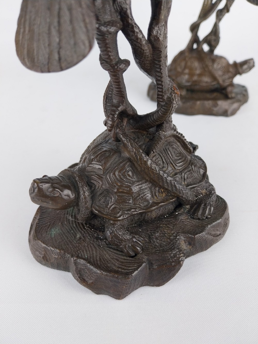 Pair of Bronze Stork Candlesticks  View IV