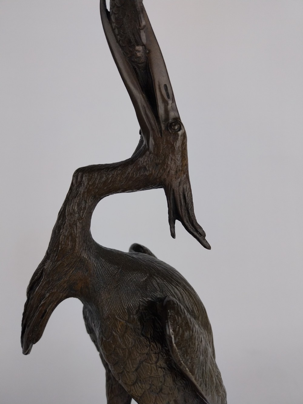 Pair of Bronze Stork Candlesticks  View VII