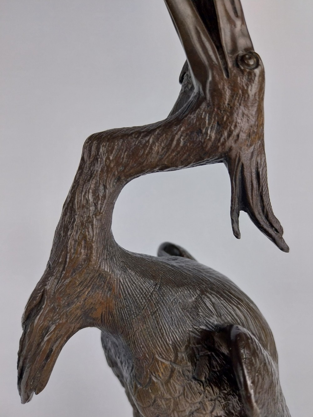 Pair of Bronze Stork Candlesticks  View XI