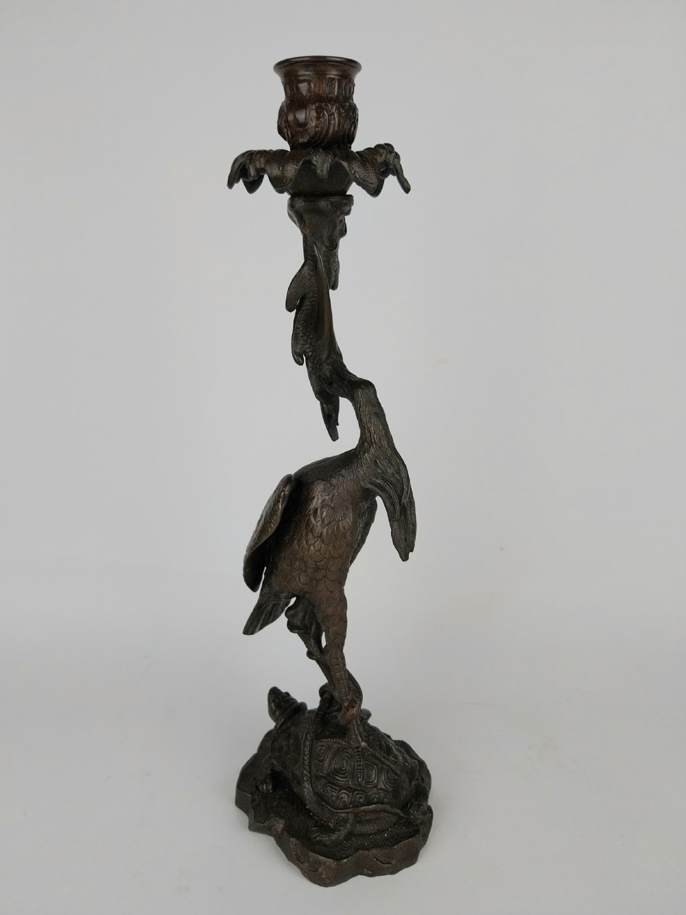 Pair of Bronze Stork Candlesticks  View XIII