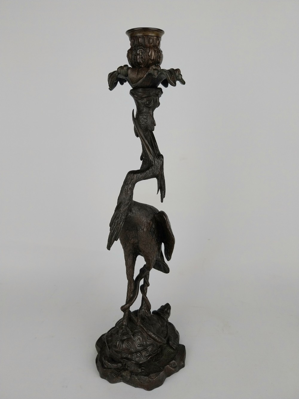 Pair of Bronze Stork Candlesticks  View XIV