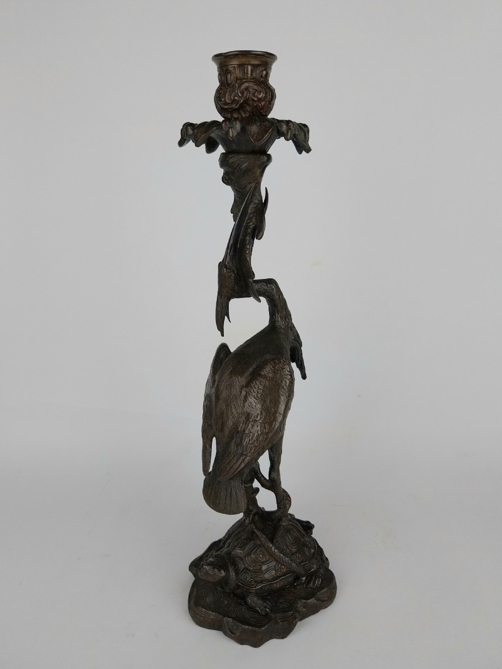 Pair of Bronze Stork Candlesticks  View XVI