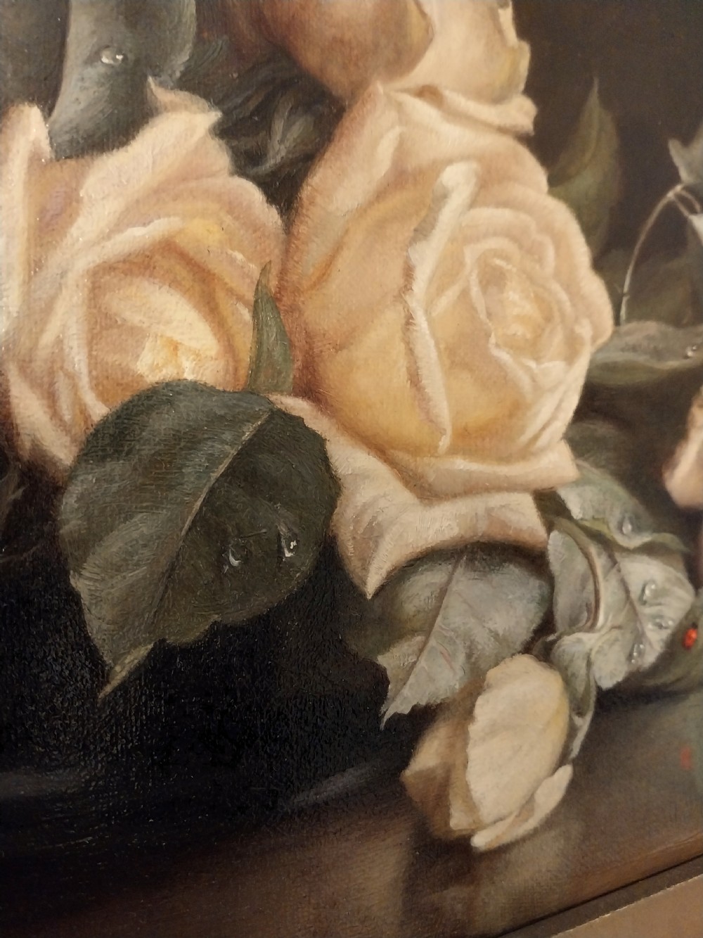 Still Life Oil Painting on Canvass Yellow Roses John Fitz Marshall (1859–1932) View V